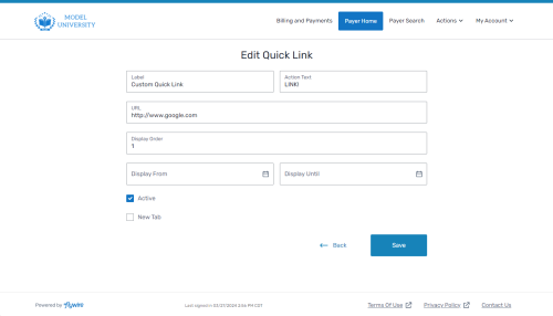 Manage Quick Links