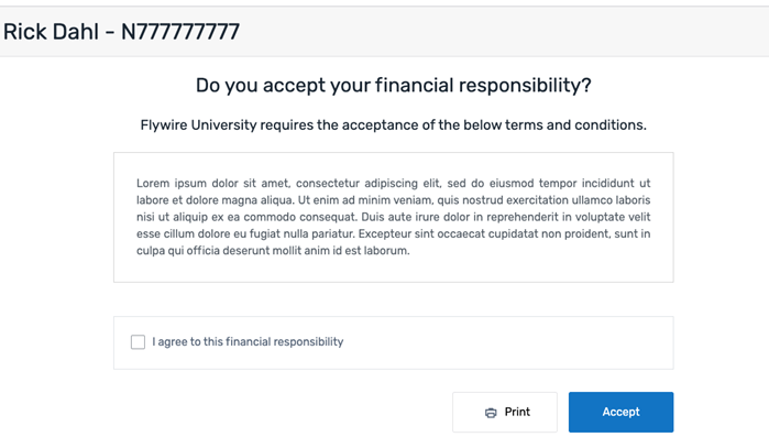 Financial Responsibility Agreement Report